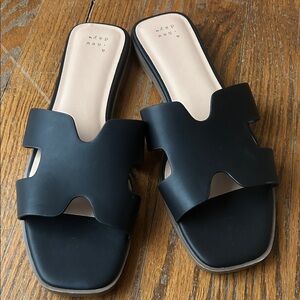 a new day Black Cutout Slide Sandals (item14)
